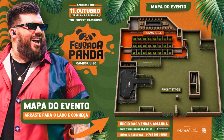 Mapa de setores do evento Feijoada do Panda