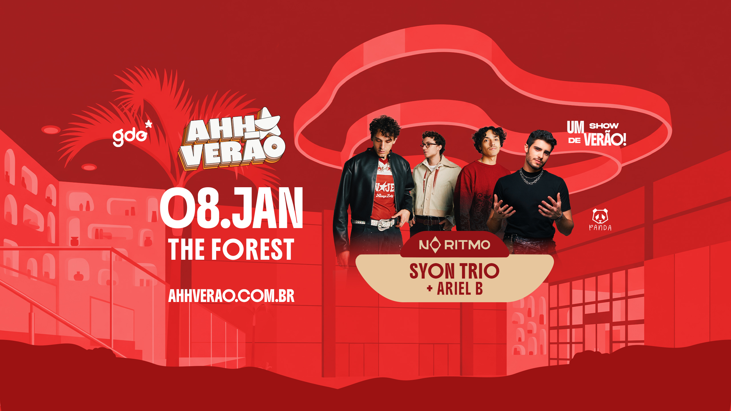 Arte do evento Ahh! Verão – Syon Trio + Ariel B No Ritmo no The Forest no The Forest